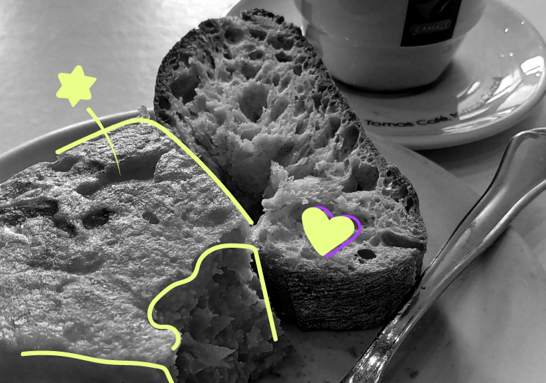 Pincho de tortilla branco e negro